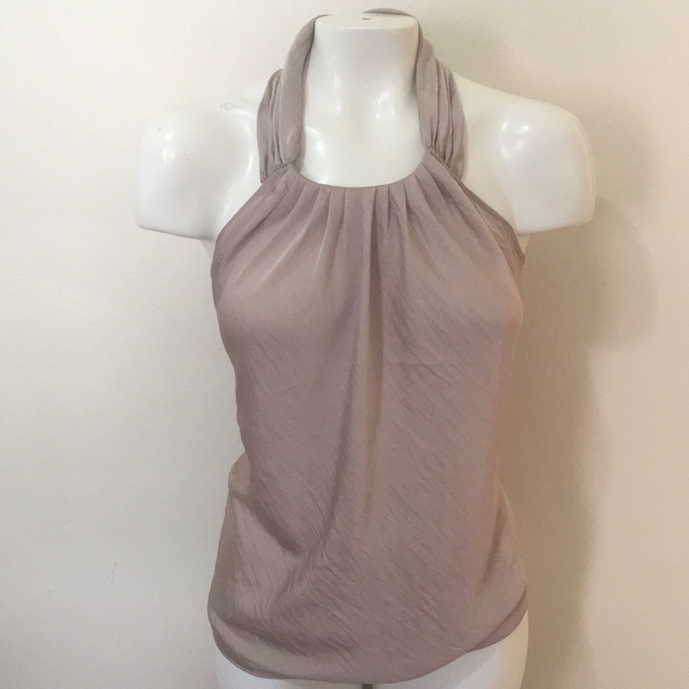 Silk-like halter blouse